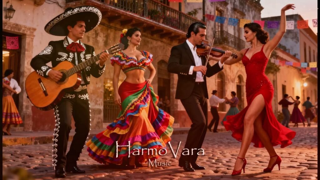 argentiinalainen tangotanssija ja meksikolainen mariachi