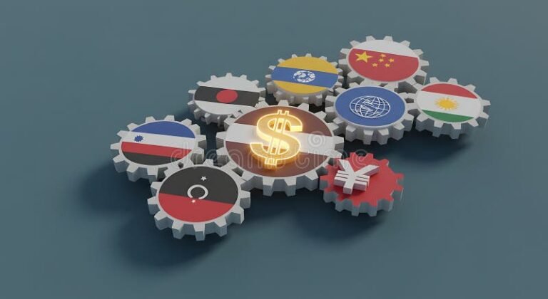 globaali kauppa ja valuuttakuvakkeet yhdessa