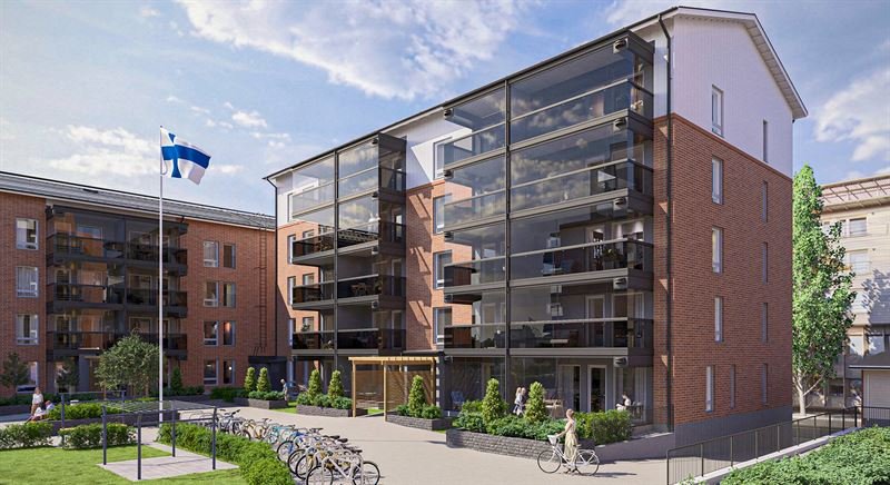 moderni kerrostalo vaasan kaupunkimaisemassa