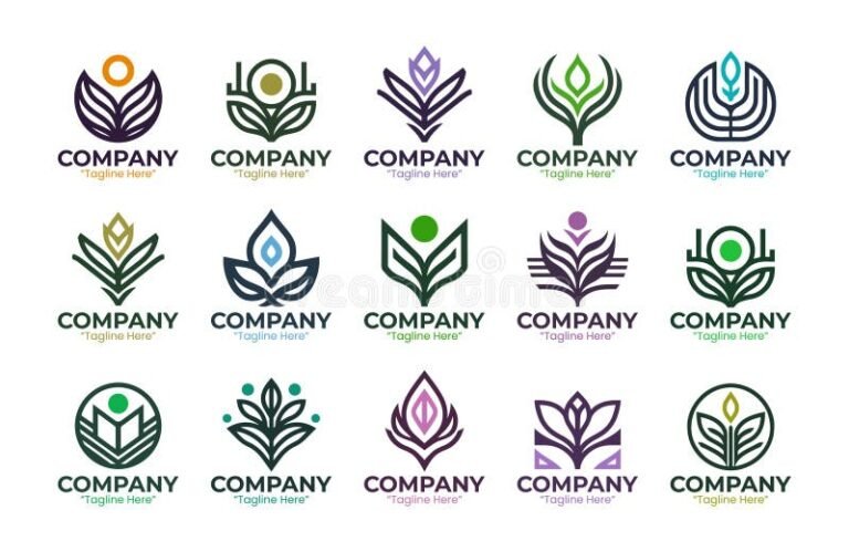 monipuolisia logoja eri yritystyyleissa