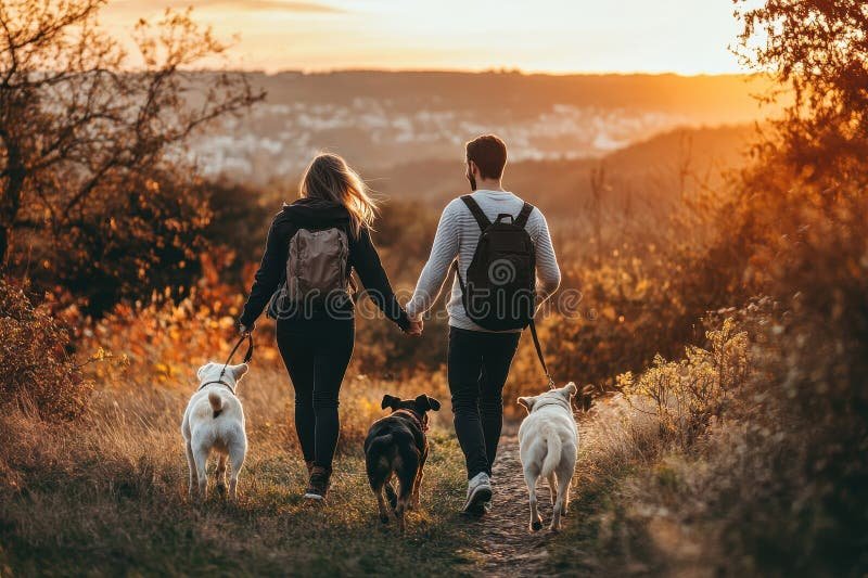 pariskunta kavelee kasi kadessa luonnossa