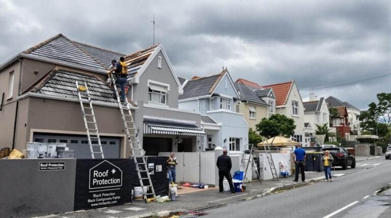 yrityksen suojattu rakennus aurinkoisena paivana